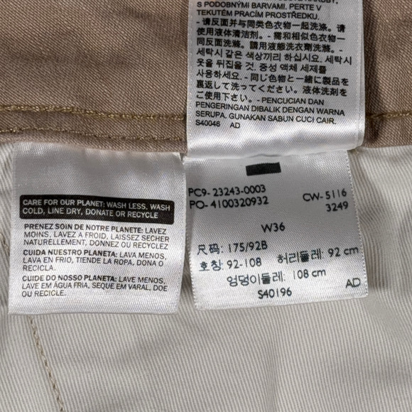 Levis Cargo Shorts Mens 36 Brown Cotton Khaki Canvas Baggy Safari White Tab - Picture 5 of 8